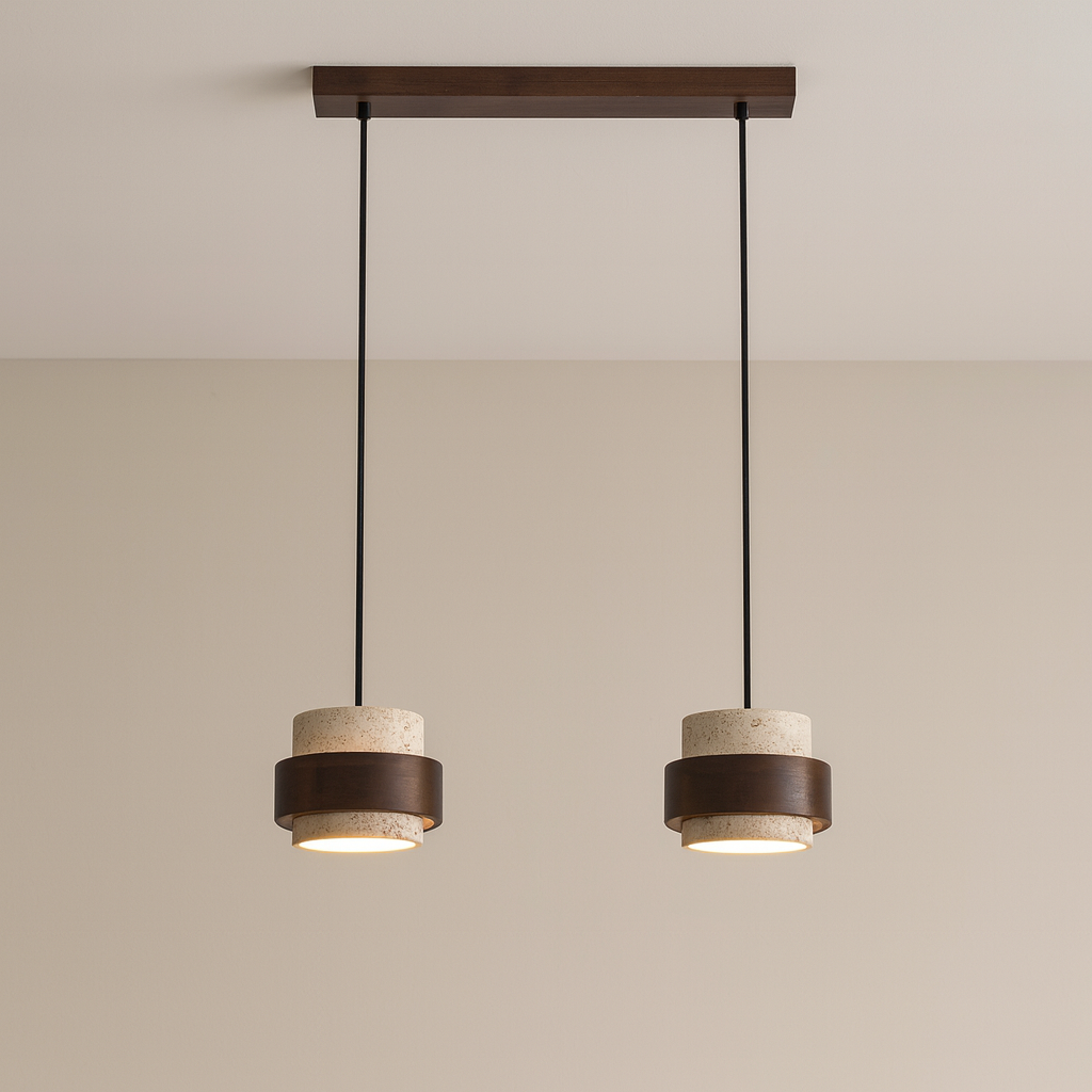 Minimalist Stone Barrel Pendant Light – 1 to 4 Lights