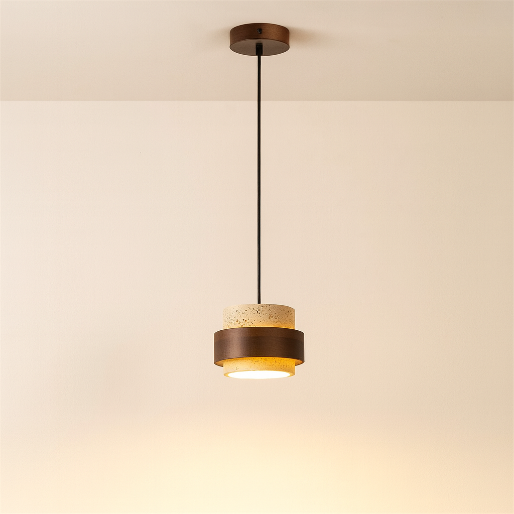 Minimalist Stone Barrel Pendant Light – 1 to 4 Lights