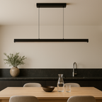 Minimalist Linear Wood Beam Pendant Light