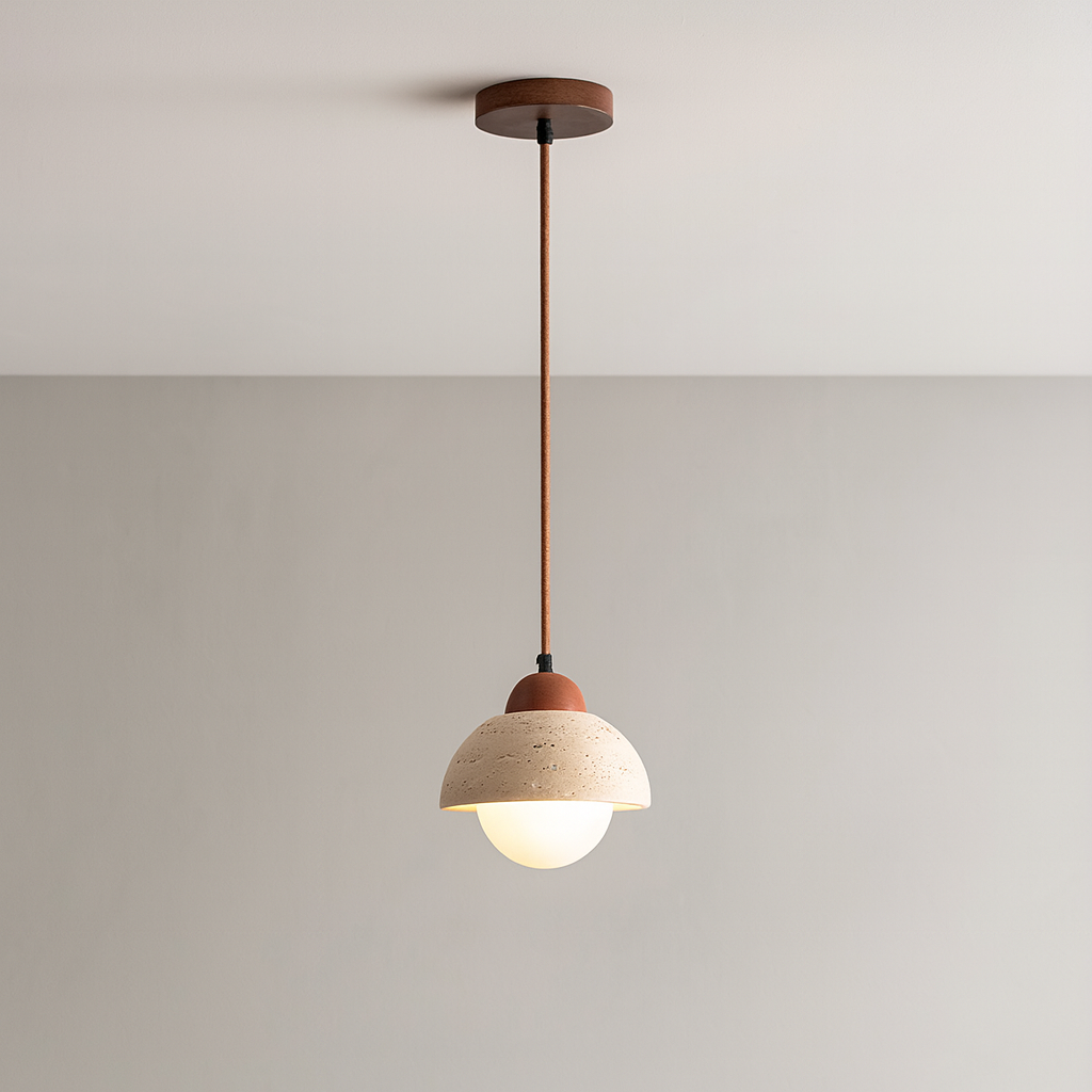Mushroom Stone Pendant Light – 5.9"