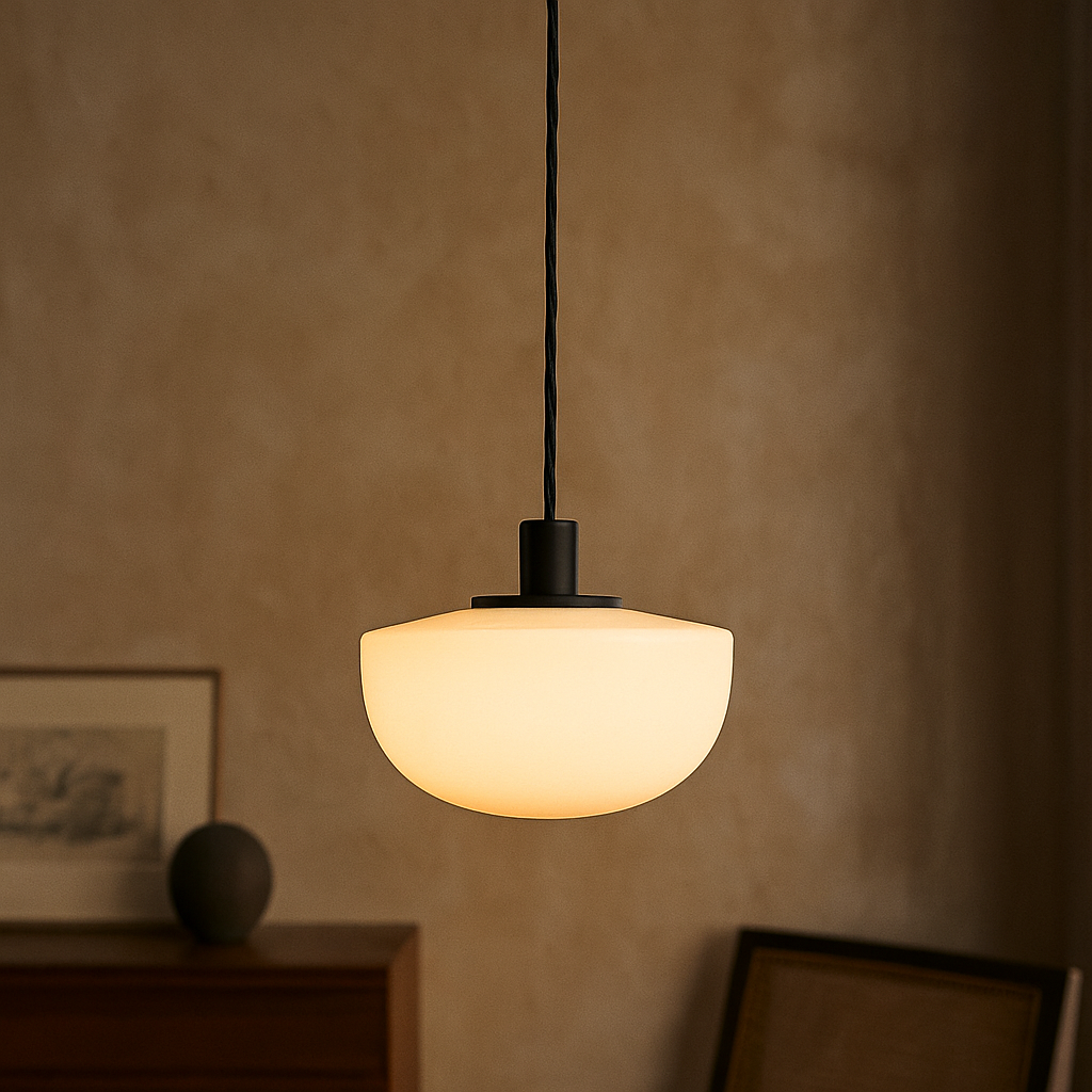 Contemporary Curved Resin Pendant Light