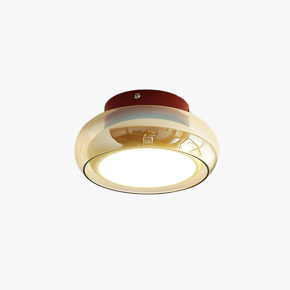 Retro Glass Flush Mount Ceiling Light – 3-Color LED