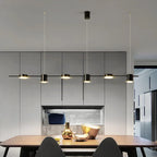 Modern Linear LED Pendant Light with Adjustable Spotlights