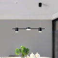 Linear LED pendant light with adjustable spotlights