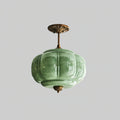 Vintage Glass Semi-Flush Mount Ceiling Light – Gold or Black
