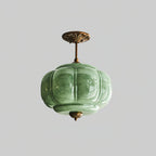Vintage Glass Semi-Flush Mount Ceiling Light – Gold or Black