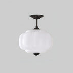 Vintage Glass Semi-Flush Mount Ceiling Light – Gold or Black