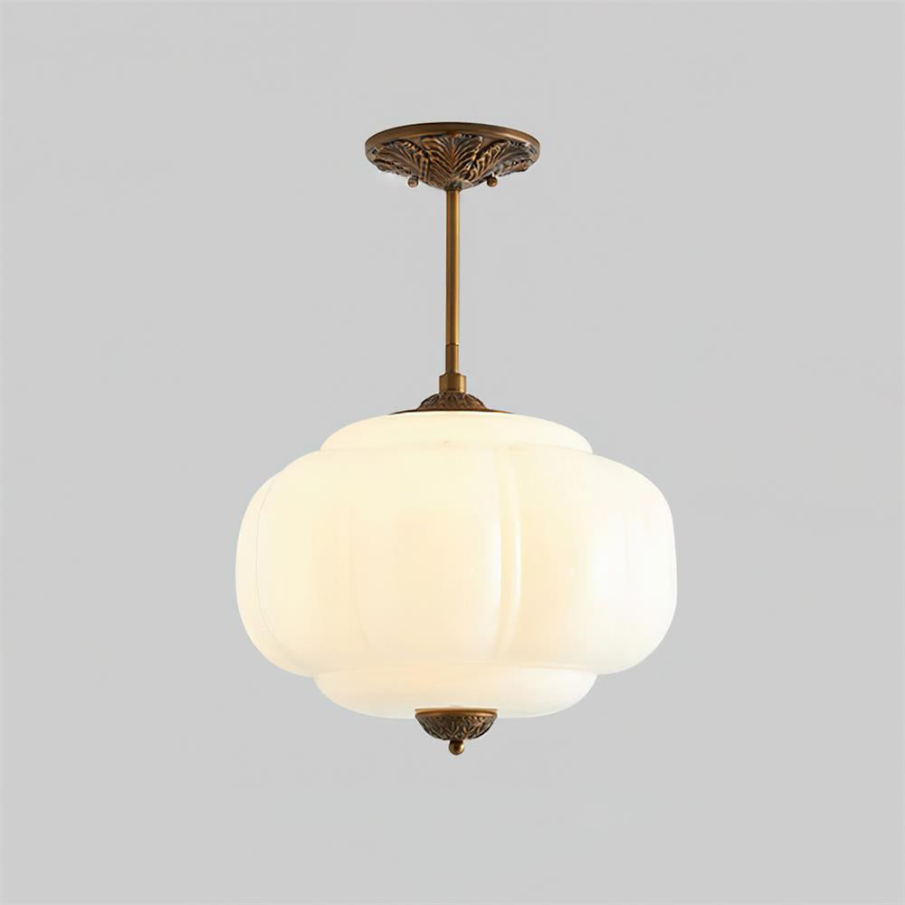 Vintage Glass Semi-Flush Mount Ceiling Light – Gold or Black