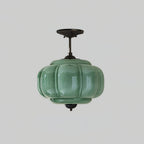 Vintage Glass Semi-Flush Mount Ceiling Light – Gold or Black
