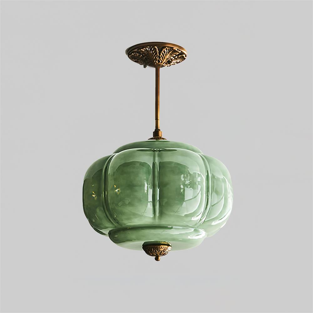 Vintage Glass Semi-Flush Mount Ceiling Light – Gold or Black