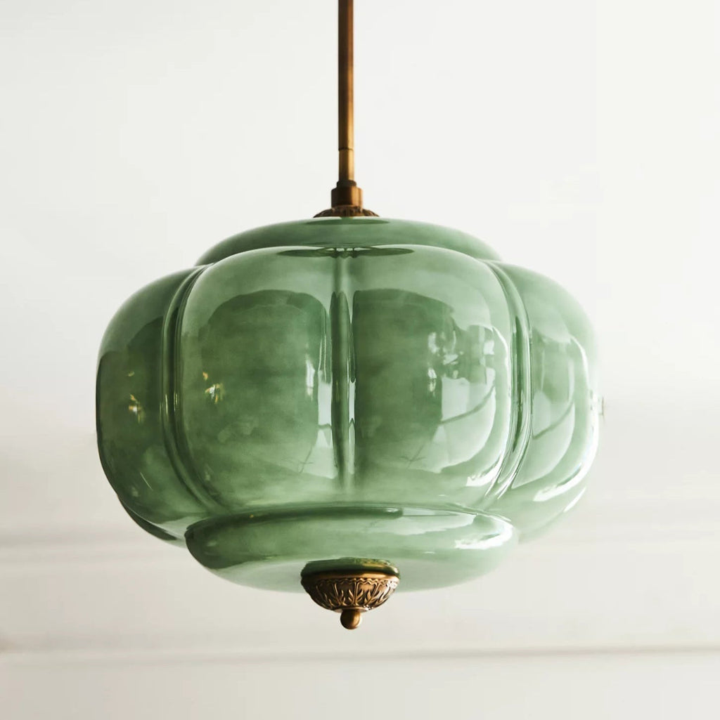 Vintage Glass Semi-Flush Mount Ceiling Light – Gold or Black