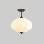 Vintage Glass Semi-Flush Mount Ceiling Light – Gold or Black