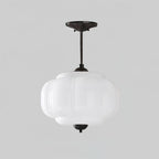 Vintage Glass Semi-Flush Mount Ceiling Light – Gold or Black