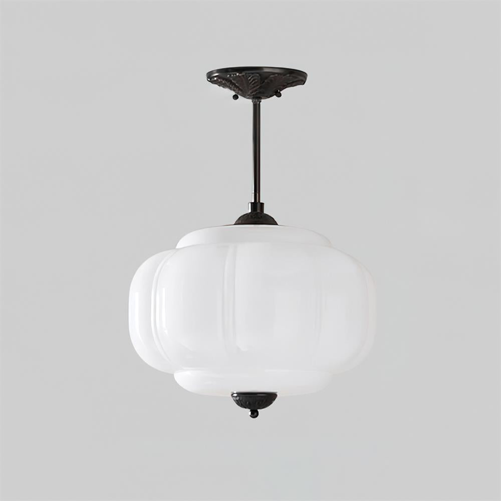 Vintage Glass Semi-Flush Mount Ceiling Light – Gold or Black