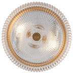Round Ribbed Glass Flush Mount Ceiling Light – Gold Finish