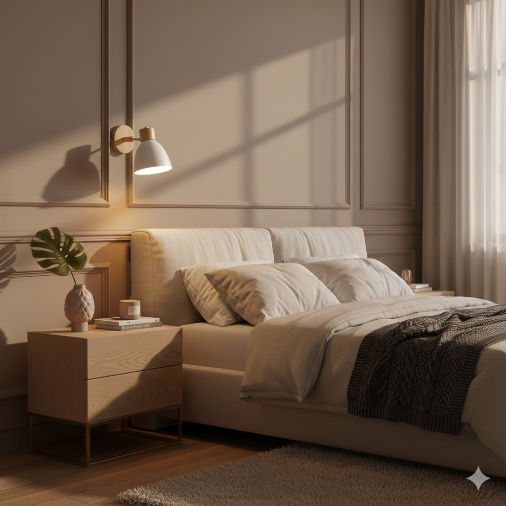 Wooden Cone Wall Light with Metal Shade – Optional Pull Switch