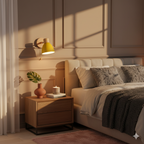 Wooden Cone Wall Light with Metal Shade – Optional Pull Switch