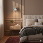 Wooden Cone Wall Light with Metal Shade – Optional Pull Switch