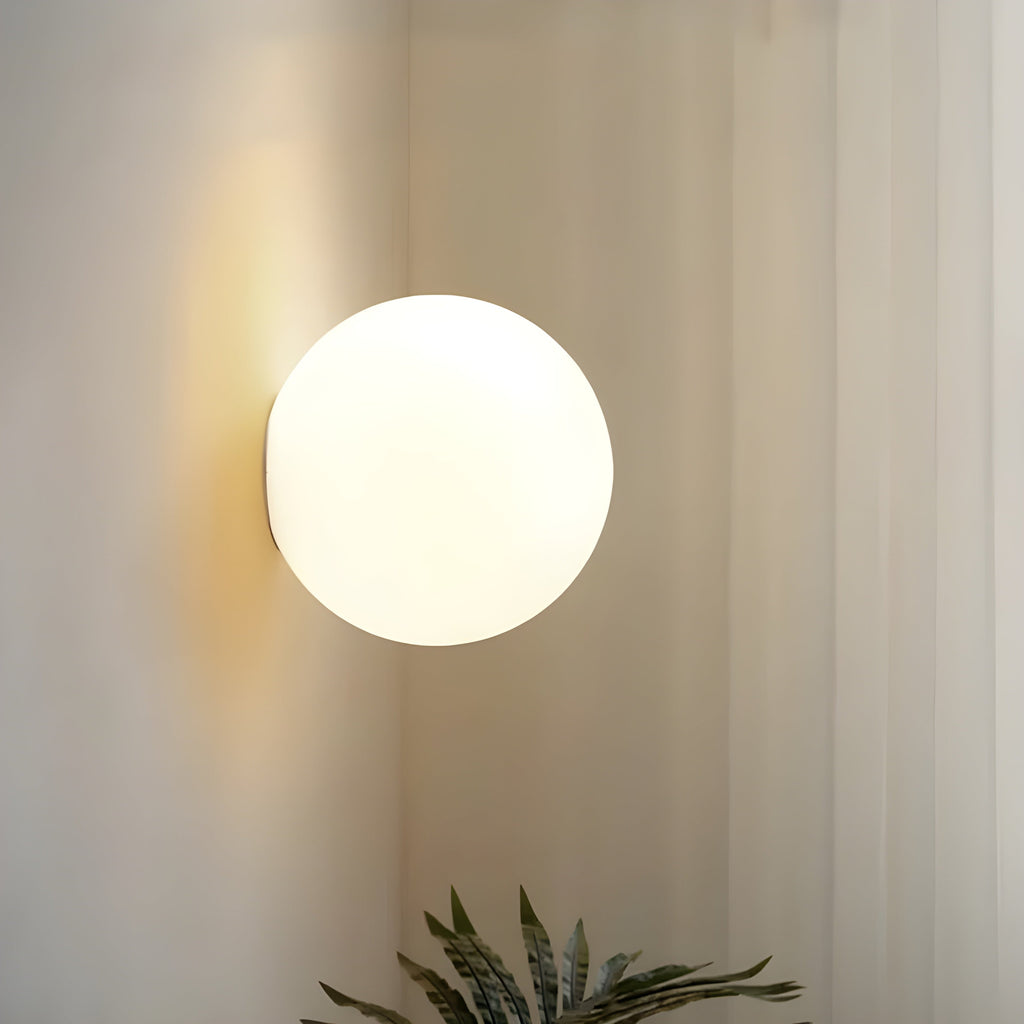 Frosted Glass Globe Wall Lamp – Warm or White Light