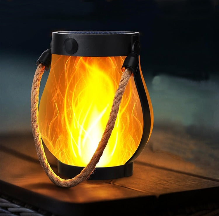 Compact Solar Flame-Effect Lantern – Warm Ambient Glow