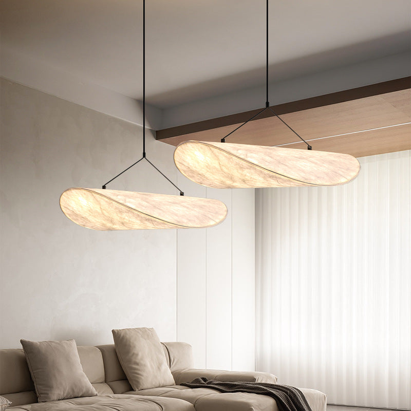 Oval Wave Silk Pendant Light – 15.7" to 39.4"