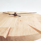 Scandinavian Solid Wood Silent Wall Clock with Carved Markers – 11.8"