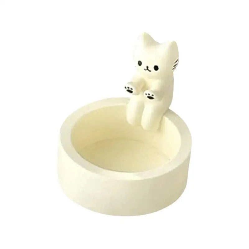 Whimsical Cat Tealight Candle Holder – Hand-Painted Figurine