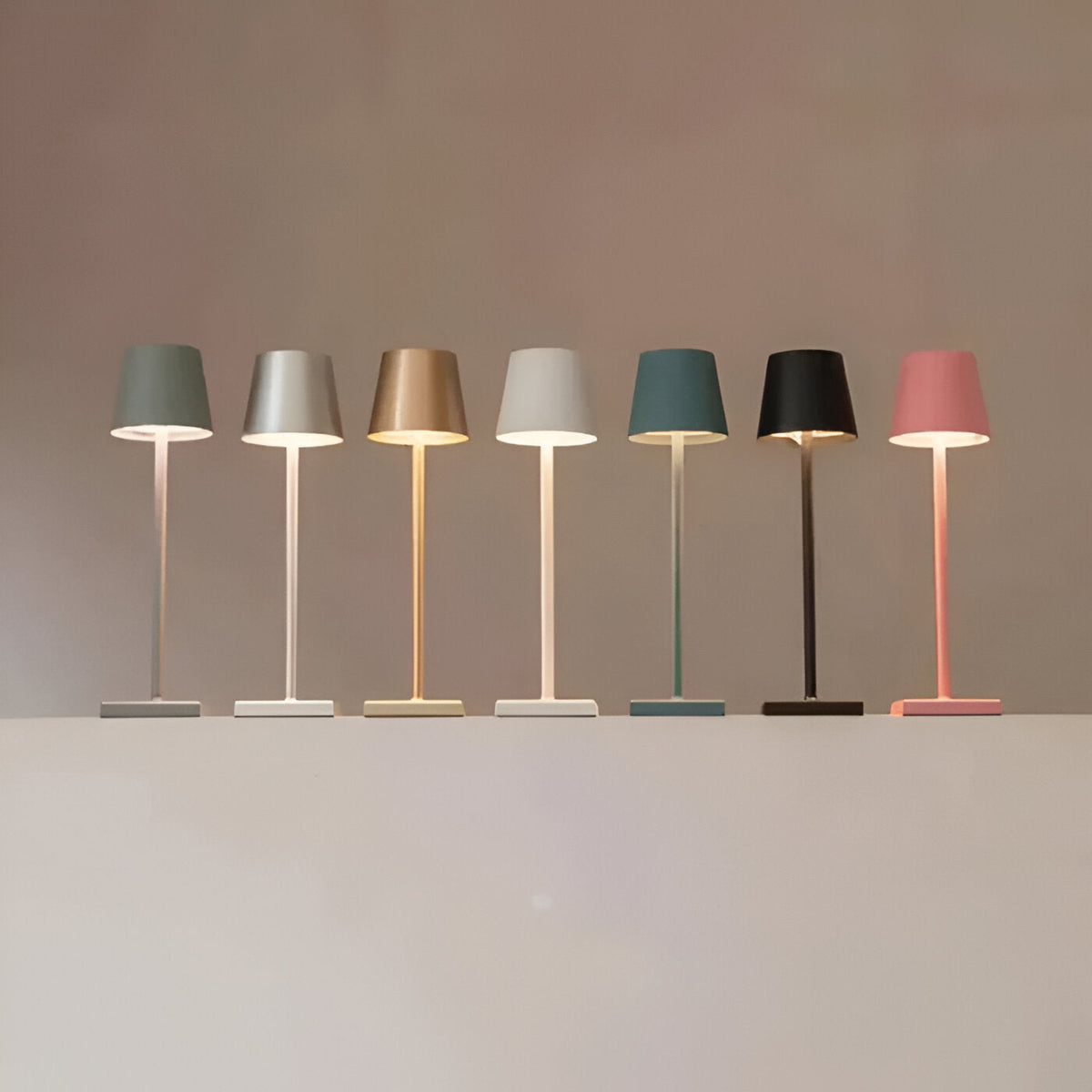 Cordless Waterproof LED Table Lamp – Rechargeable, 7 Colors