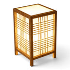 Japandi Woven Bamboo Table Lamp – Handmade Bedside Light