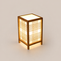 Japandi Woven Bamboo Table Lamp – Handmade Bedside Light