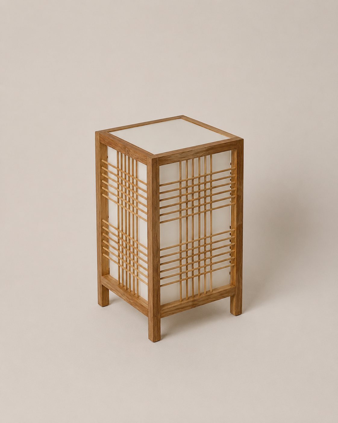 Japandi Woven Bamboo Table Lamp – Handmade Bedside Light