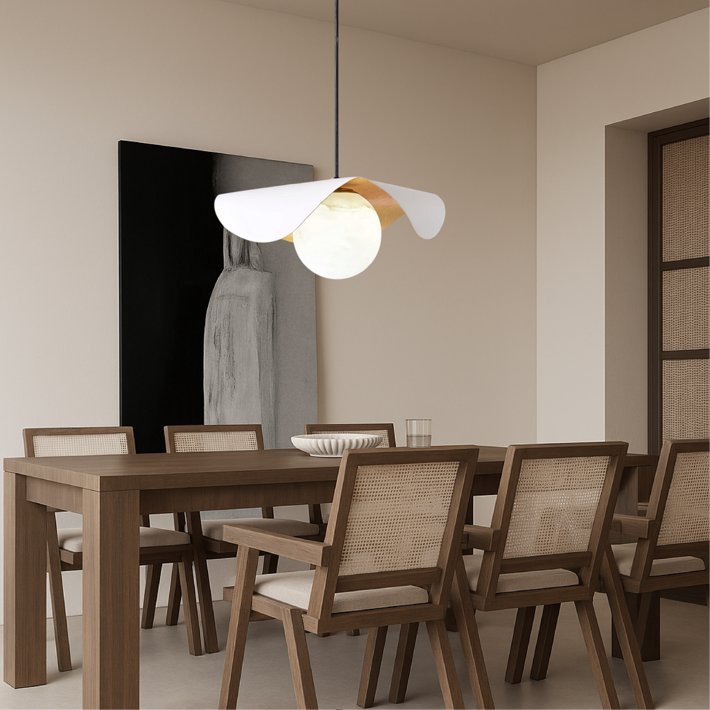 Marble Globe Pendant Light – Black or White