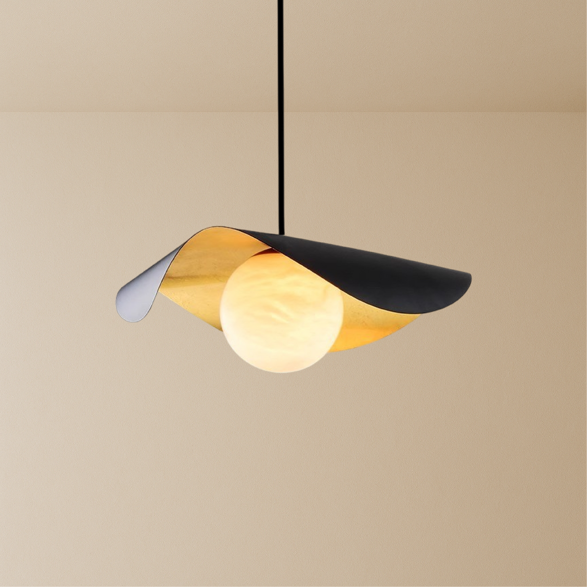 Marble Globe Pendant Light – Black or White