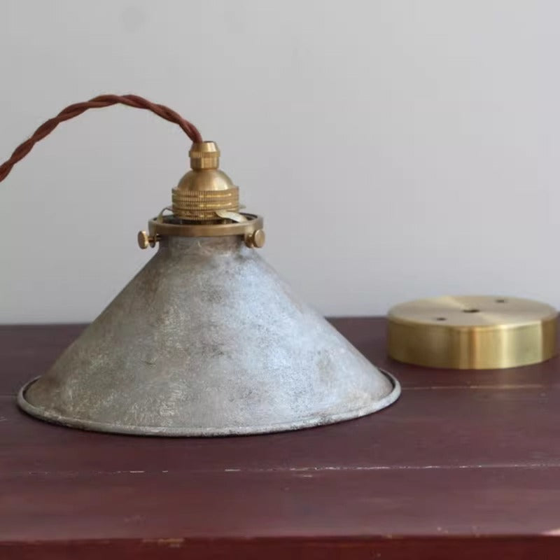 Vintage Industrial Cone Pendant Light – Rustic Finish