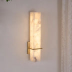 Alabaster & Brass LED Wall Sconce – 18.9"
