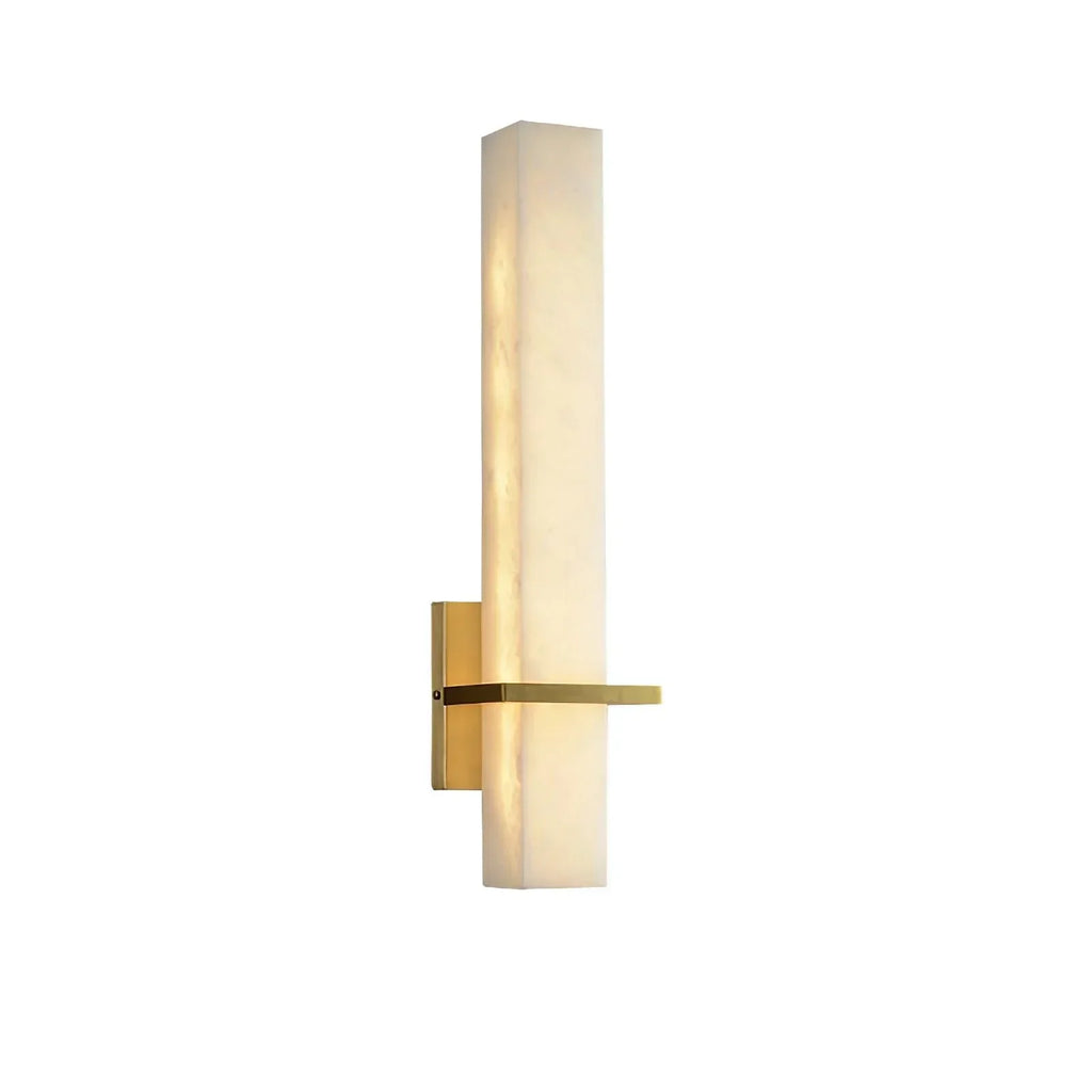 Alabaster & Brass LED Wall Sconce – 18.9"