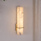 Alabaster & Brass LED Wall Sconce – 18.9"
