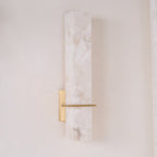 Alabaster & Brass LED Wall Sconce – 18.9"