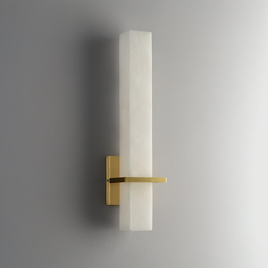 Alabaster & Brass LED Wall Sconce – 18.9"