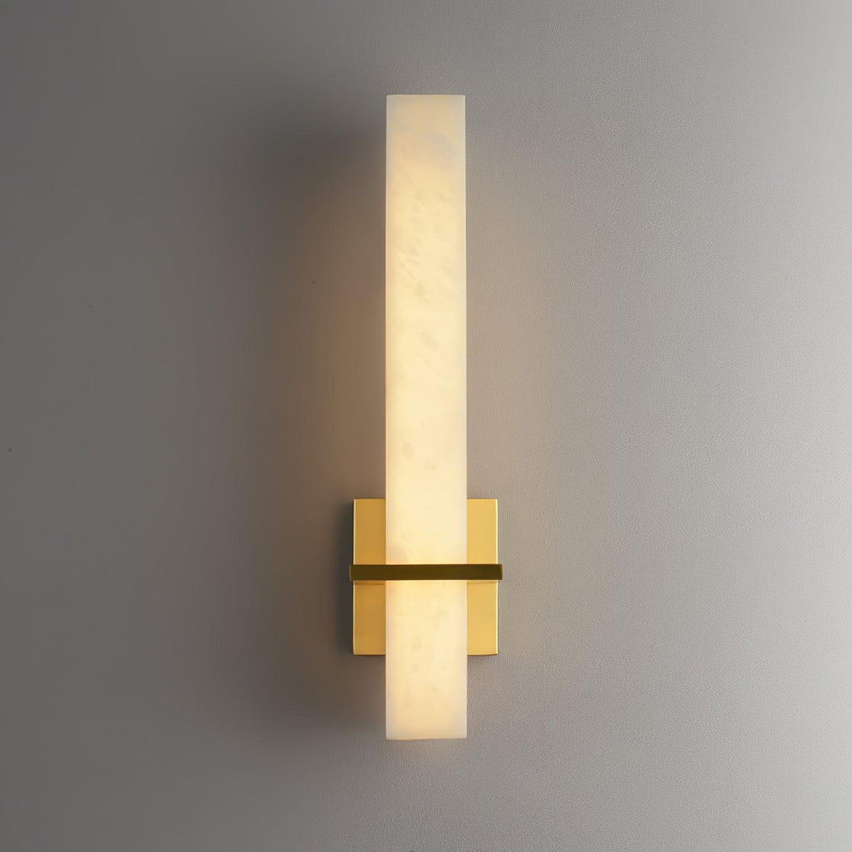 Alabaster & Brass LED Wall Sconce – 18.9"