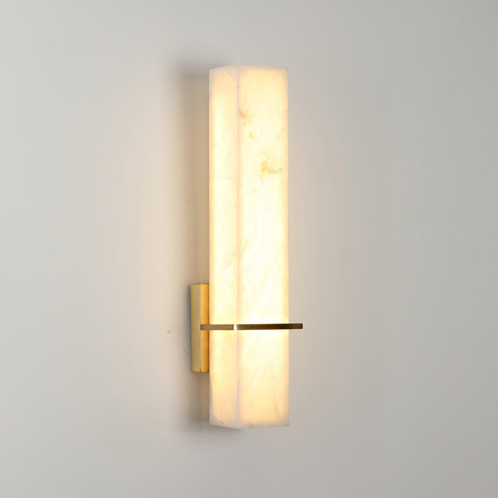 Alabaster & Brass LED Wall Sconce – 18.9"