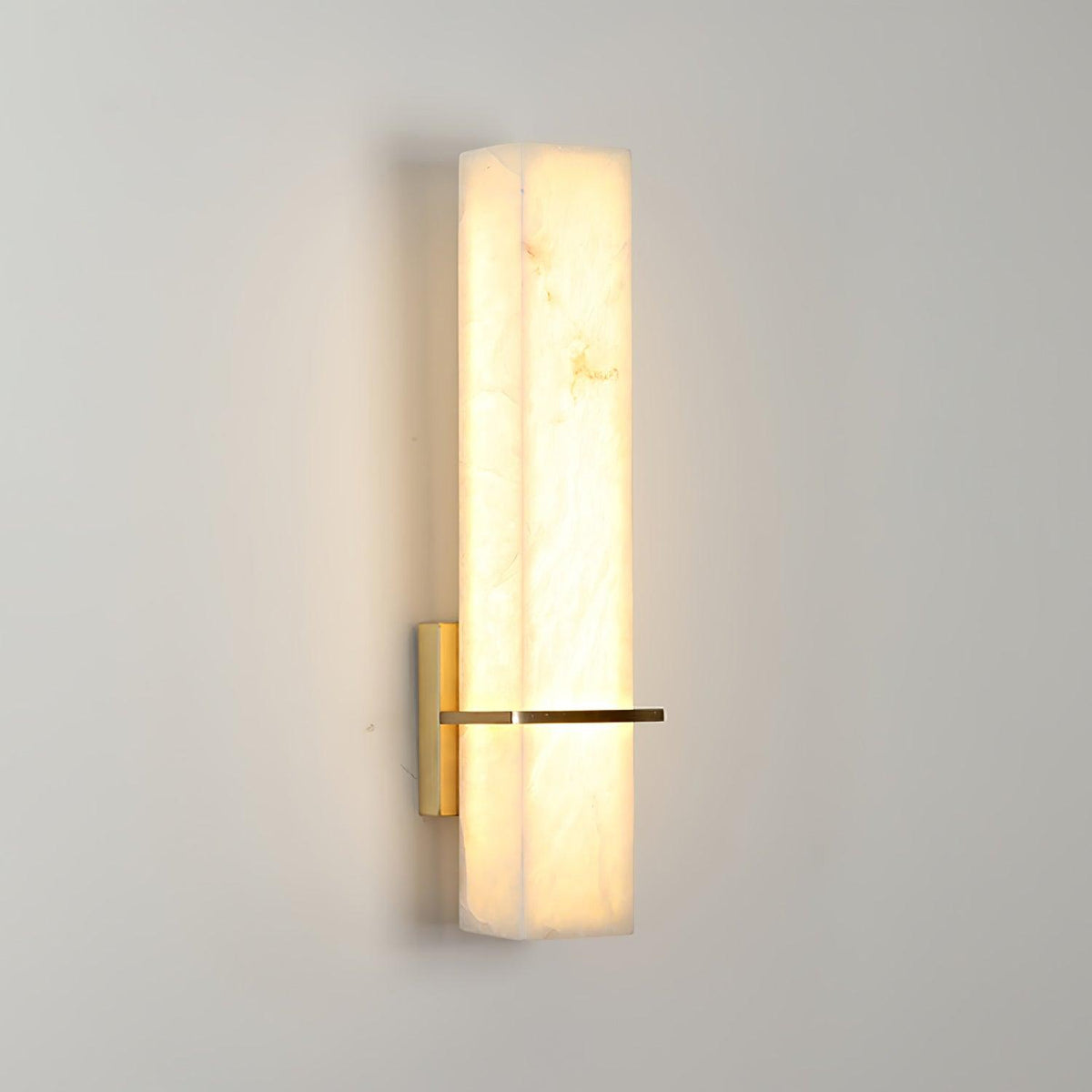 Alabaster & Brass LED Wall Sconce – 18.9"