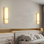 Alabaster & Brass LED Wall Sconce – 18.9"