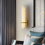 Alabaster & Brass LED Wall Sconce – 18.9"
