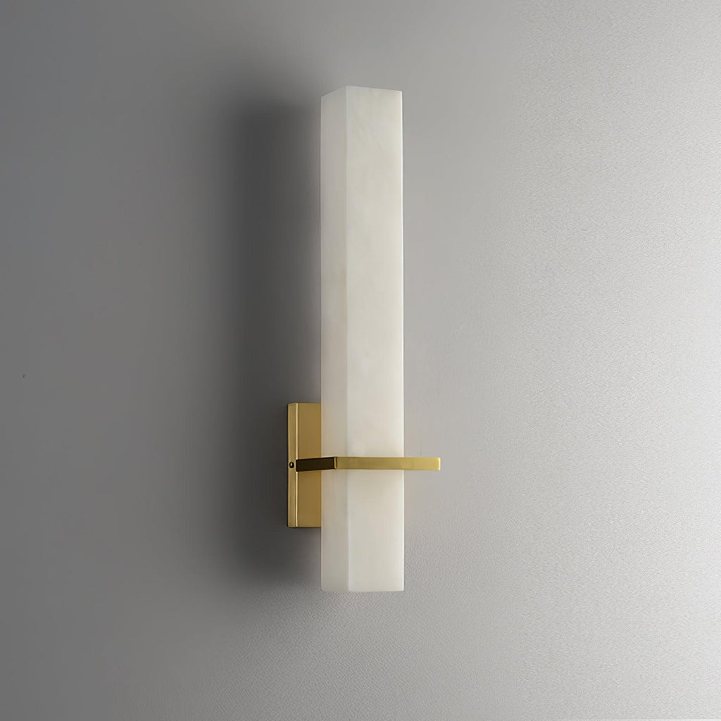 Alabaster & Brass LED Wall Sconce – 18.9"