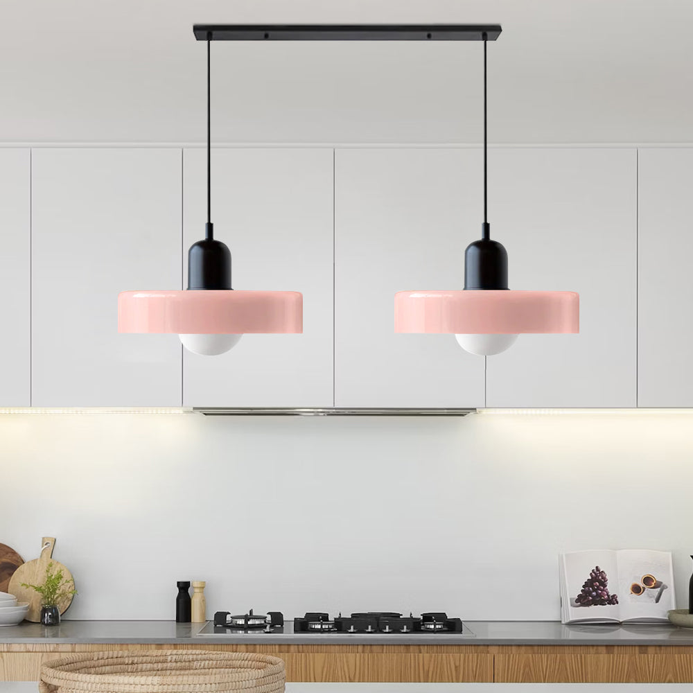 Bauhaus Double Glass Pendant Light with Adjustable Height