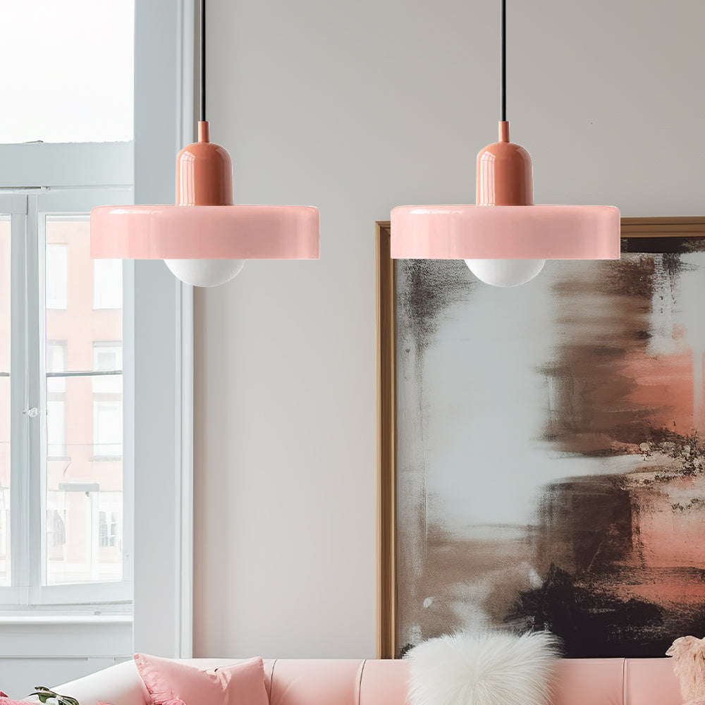 Bauhaus Double Glass Pendant Light with Adjustable Height
