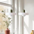 Bauhaus Double Glass Pendant Light with Adjustable Height