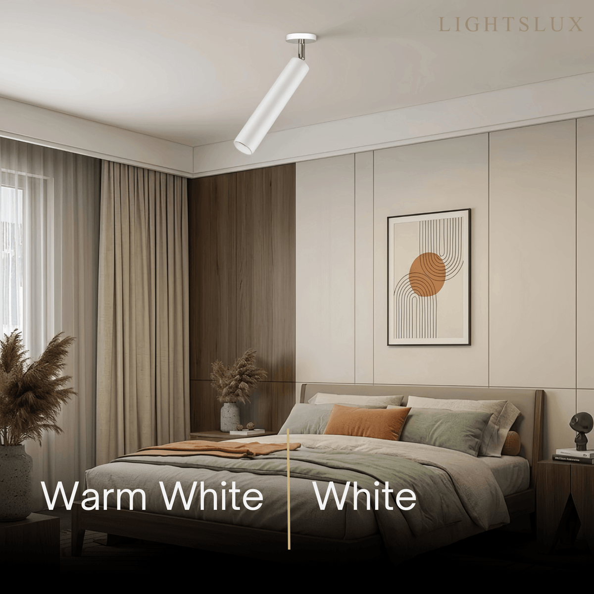 Modern Linear LED Ceiling Spotlight – Black or White Metal