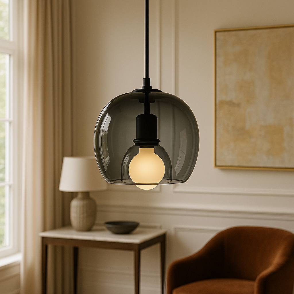 Ombre Glass Pendant Lamp – Amber, Grey or Clear